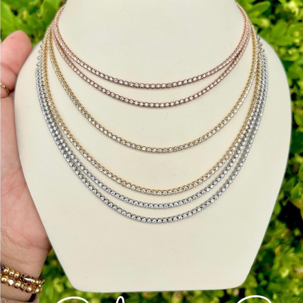 Gold Diamond Tennis Necklace